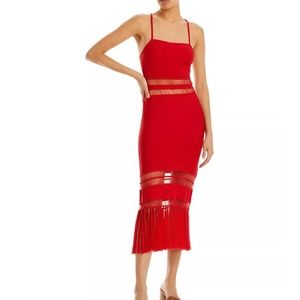 Cult Gaia - Kiki Knit Fringe Hem Midi Dress